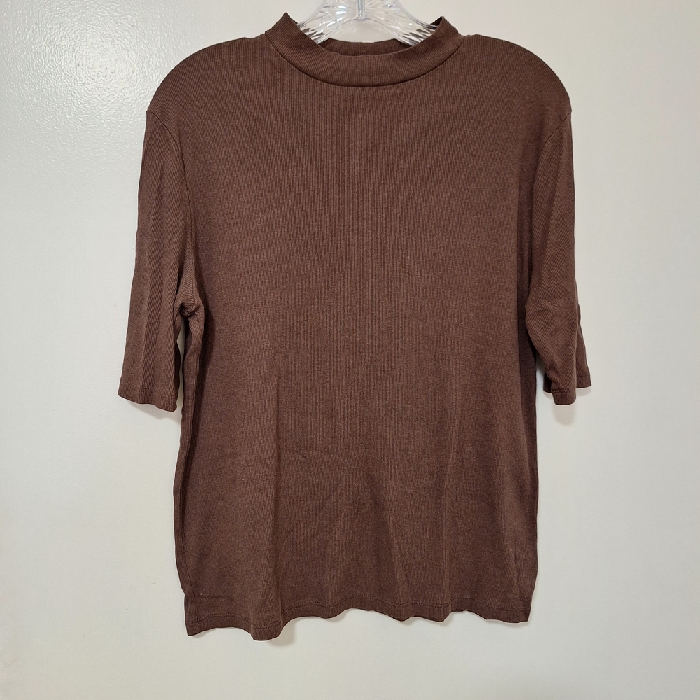 a new day Chocolate Mock Neck Top